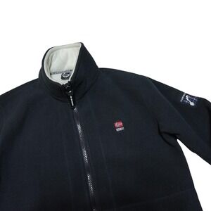 Scandinavian Explorer Jacket Mens XS Black Fleece Full Zip Norway Flag Outdoor